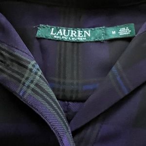 Lauren, Ralph Lauren button up top, medium, purple and black.